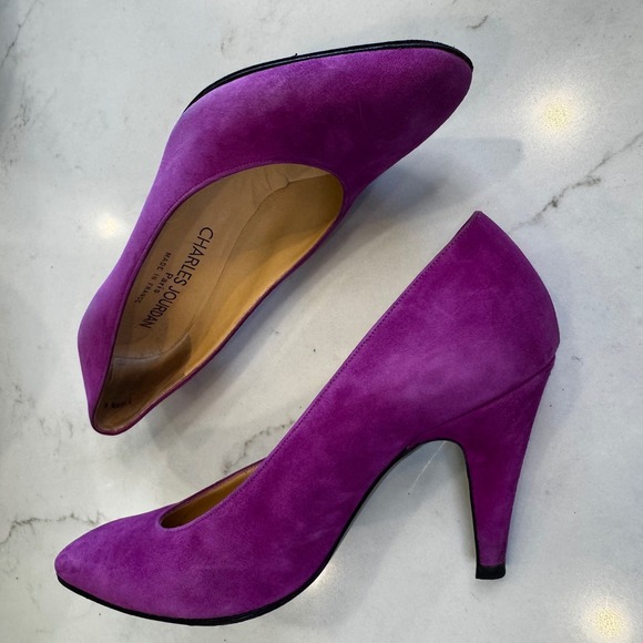 Charles Jourdan Shoes - Charles Jourdan Paris Women 7.5 Fuchsia Pink Suede Pointy Toe Stiletto Heel Pump